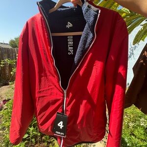 Bold Red Lightweight Windbreaker with Black Lining